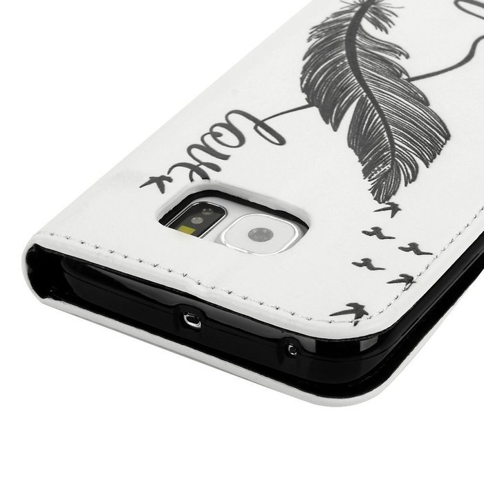 S6 Edge Case,Samsung Galaxy S6 Edge Case - Wallet Folio Flip Premuim PU Leather Case Colorful Print Design with... N7