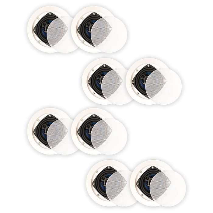 Blue Octave RC43 In Ceiling Speakers 3 Way Home 1760 Watts New 4 Pair Pack RC43-4PR N2