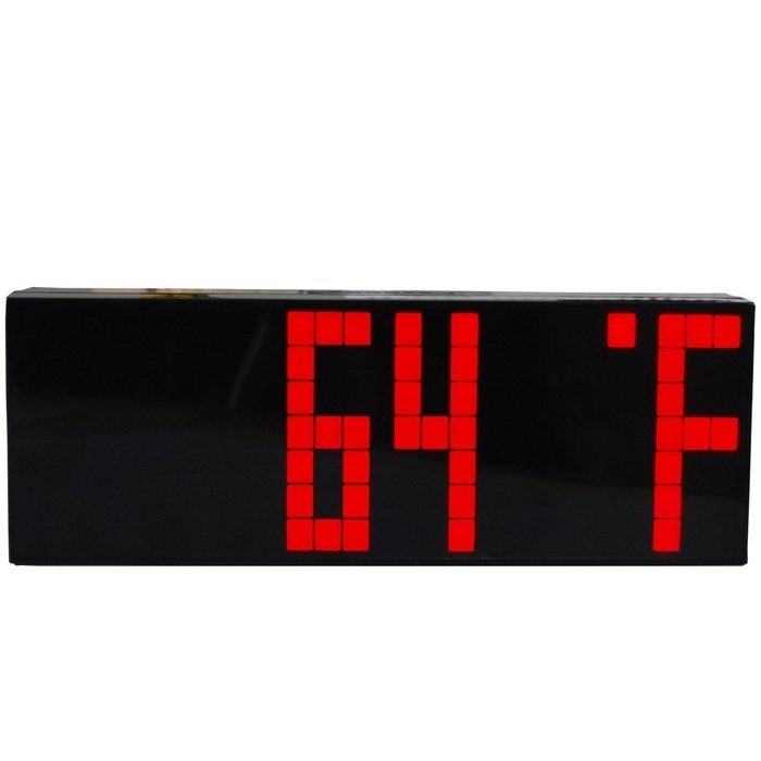 T Tocas Large Big Number LED Snooze Wall Desk Alarm Clock Thermometer Calendar (Green) N10