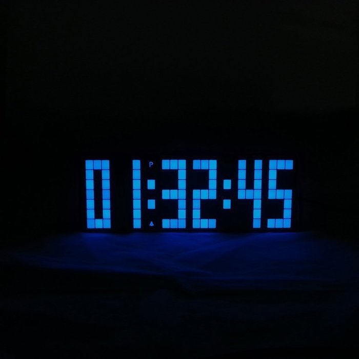 T Tocas Large Big Number LED Snooze Wall Desk Alarm Clock Thermometer Calendar (Green) N12