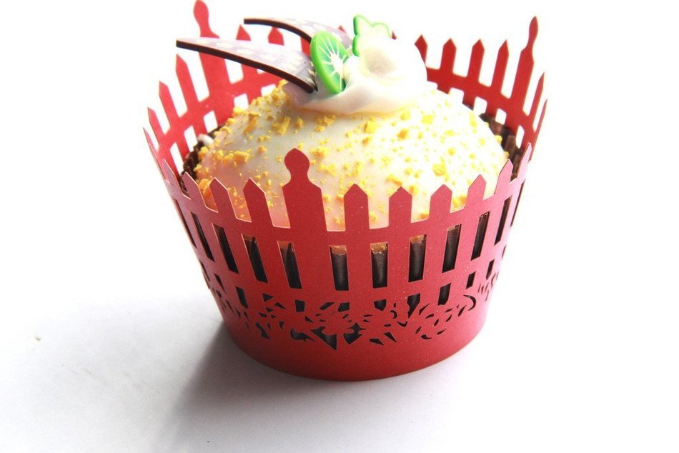 Kuke 24 pcs Garden Fence Laser Cut Cupcake Wrappers Cupcake Liners Muffin Container for Baby Shower Baby Birthday... N2