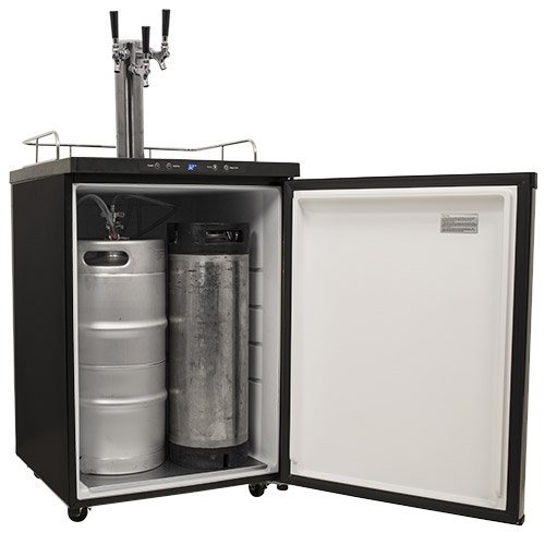 EdgeStar Full Size Triple Tap Kegerator with Digital Display - Black N2