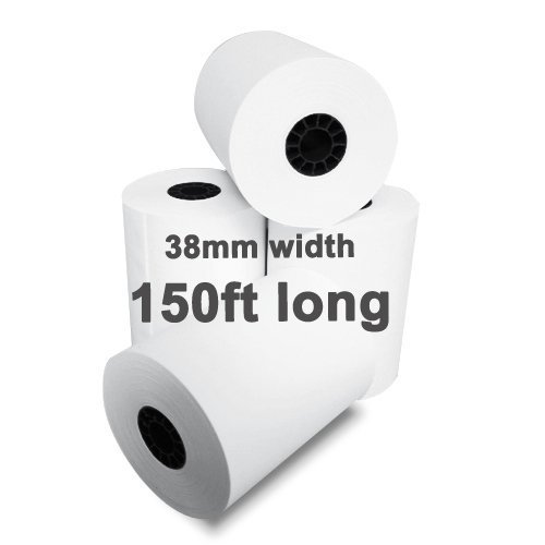 38mm (1-1/2) x 150' 1-Ply Thermal Paper 100 Rolls
