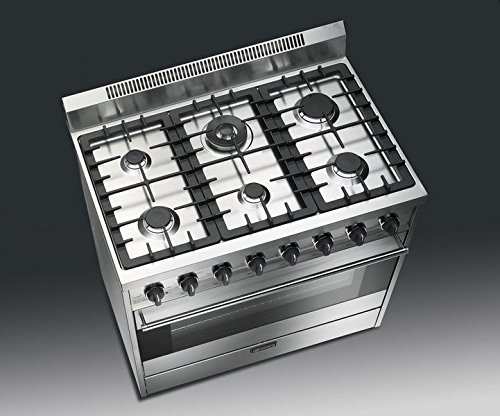 Smeg C36GGXU 36" Free Standing Gas Range with 6 Gas Burners and 3 Cooking Modes, Stainless Steel