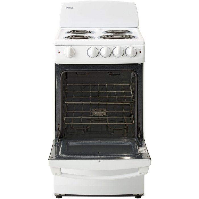 Danby DER200W 20-Inch Wide Electric Range with Coil Element Cooktop and 2.4 Cubic Feet Oven, White