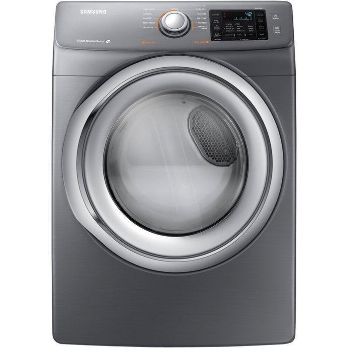 Samsung DV42H5200GP 7.5 Cu. Ft. Front-Load Gas Steam Dryer with Sensor Dry, Platinum N3