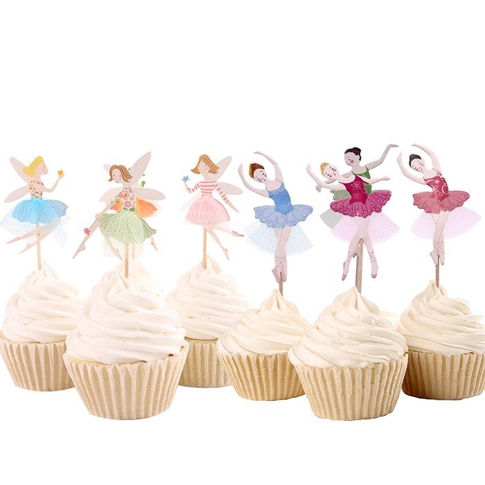 M2cbridge 48 Pack Ballerina Fairy Cupcake Toppers Cupcake Sticks Food Flags for Weddings or Parties (12 Bride+... N5