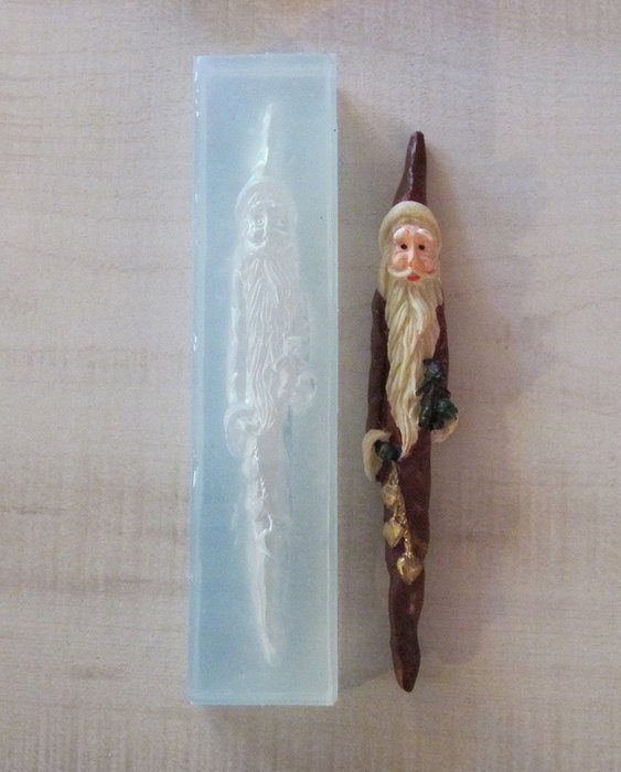 Silicone Mold for Santa Ornaments Handmade Supply 5 inches by 1 inch finished N3