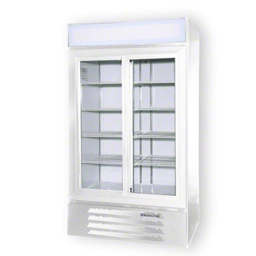 Beverage-Air LV38-1-W-LED LumaVue 43" Two Section Refrigerated Glass Door Merchandiser with LED Lighting 38 cu.ft...