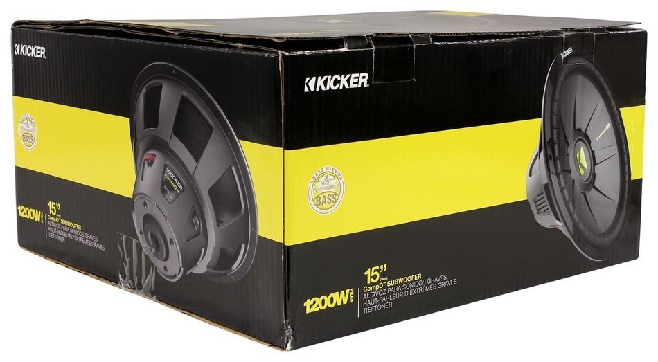 Kicker 40CWD154 CompD 15" 1200W Car Audio Subwoofer+Sealed Sub Box Enclosure N6