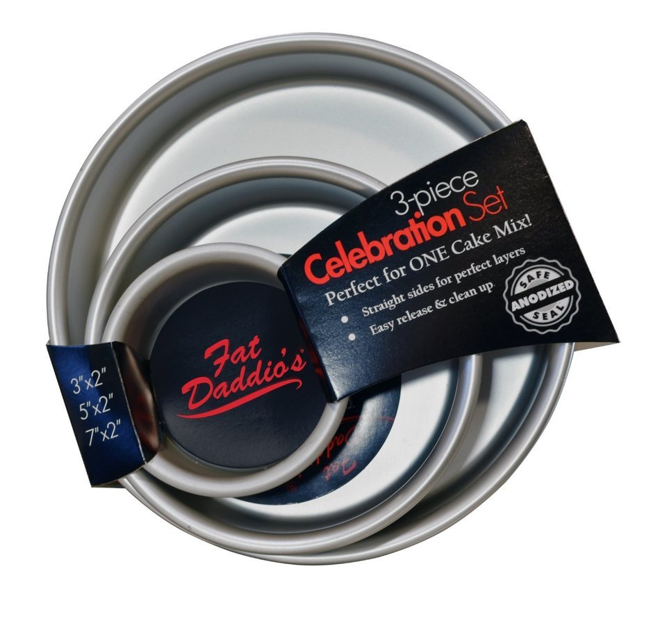 Fat Daddios Celebration Set Round Cake Pans, 3 Piece