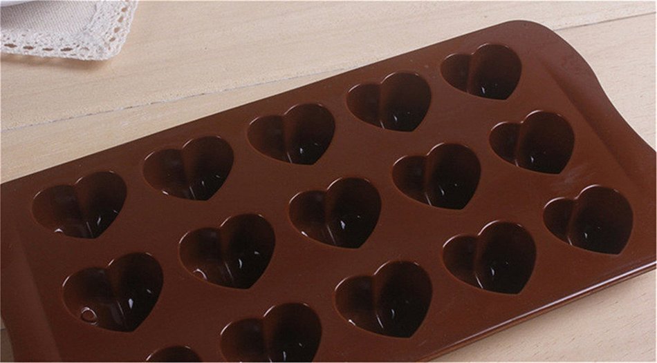 HAKSEN Mini 15-Heart Shape Silicone Ice Cube / Chocolate / Cake Mould N3