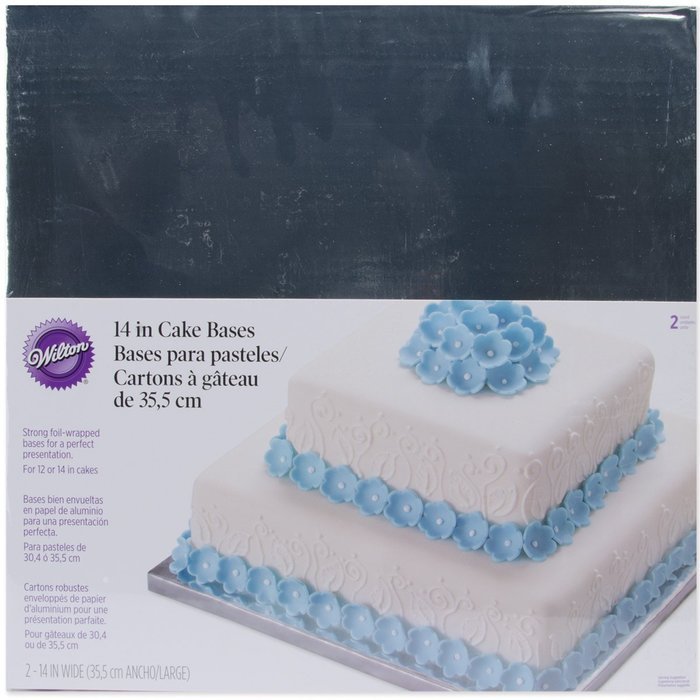 Wilton Silver Foiled 14-Inch Wrapped Bases for Cakes, 2 Count N3