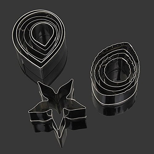 3 Set 11Pcs Rose Cookie Cutter Stainless Steel Cake Mold Petal Calyx Leaf Fondant Mould N2