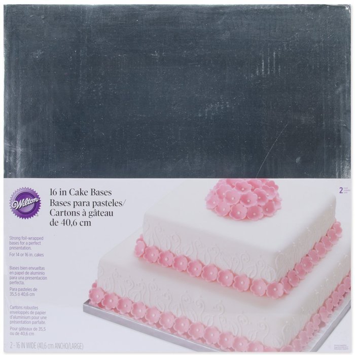 Wilton Silver Foiled 14-Inch Wrapped Bases for Cakes, 2 Count N4