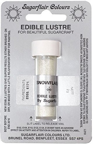 Sugarflair SNOWFLAKE Edible Lustre Dust Powder - Cake decorating shimmer