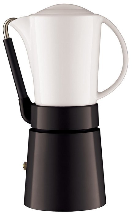 Aerolatte Cafe Porcellana Stove Top Espresso Maker, 4-Cup, Black N2