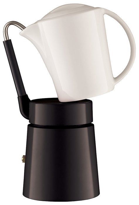 Aerolatte Cafe Porcellana Stove Top Espresso Maker, 4-Cup, Black N3