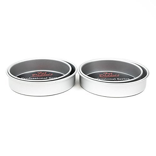 Cake Pan Set of 4, Round 2 Inches (Two 8", Two 9") by Fat Daddio's