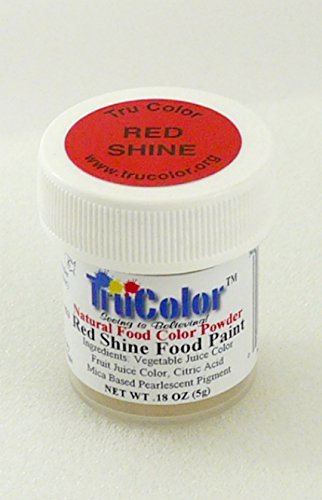TruColor Shine Light Reflective Airbrush Natural Food Color (Sm. Jar) Red Shine (1x4g)