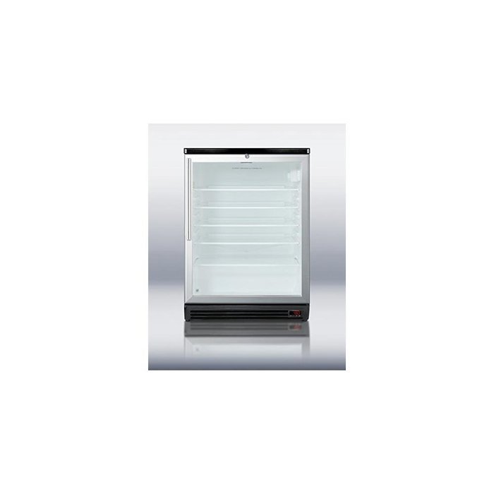 SCR600BLBIPUBHV Commercially approved built-in undercounter glass door beverage center for red wine and ale, with...