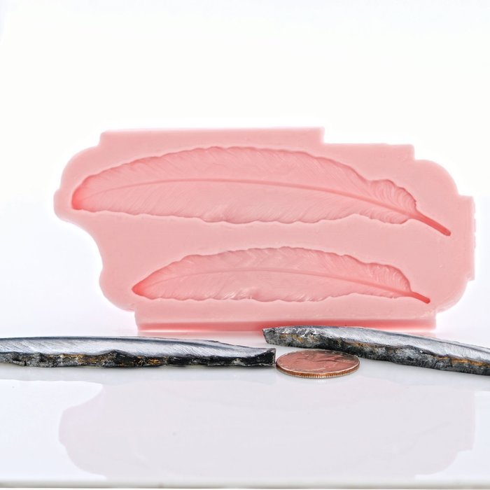 Western Feather Silicone Mold Food Safe Fondant, Candy, Gum Paste,. Craft or Jewelry Mold Resin, Clay, Flexible... N4