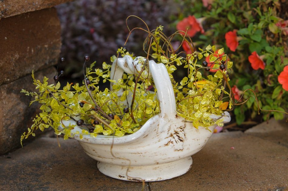 Your Hearts Delight Bowl with Scrolled Handle, 12 by 9-1/2 by 8-Inch, White