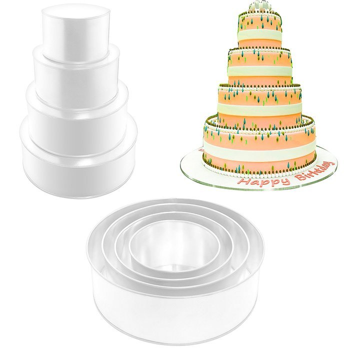 4 Tier Round wedding cake pan 6", 8", 10" & 12" (extra deep 5")