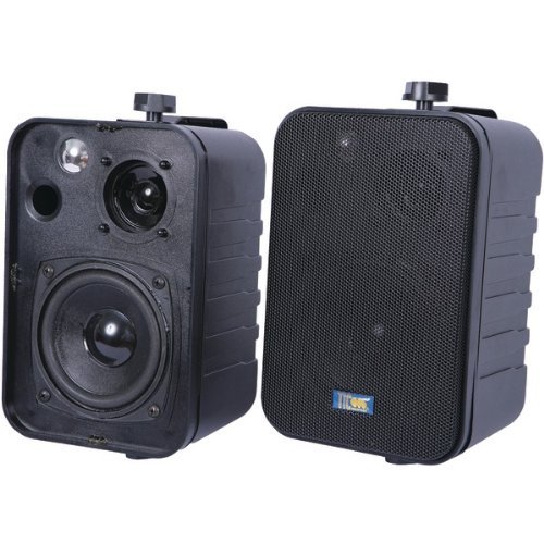 TIC CORPORATION ASP25B 3-Way Indoor/Outdoor 50-Watt Speakers (Black)