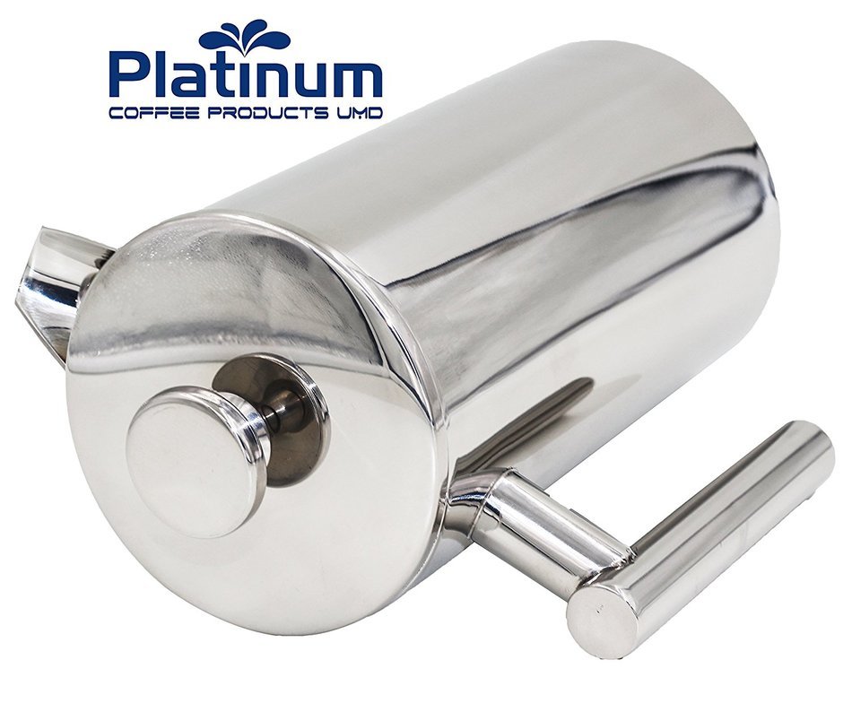 Platinum French Press Coffee Stainless Steel Double Wall 1000ml / 34OZ 1 Liter Insulated Double Wall. Makes 8... N8