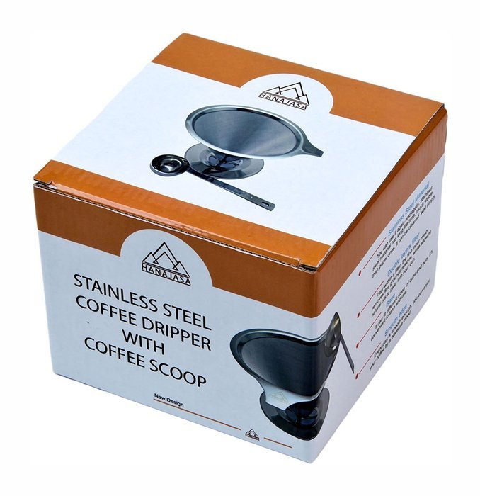 Premium Cone Coffee Dripper - Stainless Steel Pour Over System - No Paper Filter Needed - Includes a Matching... N3