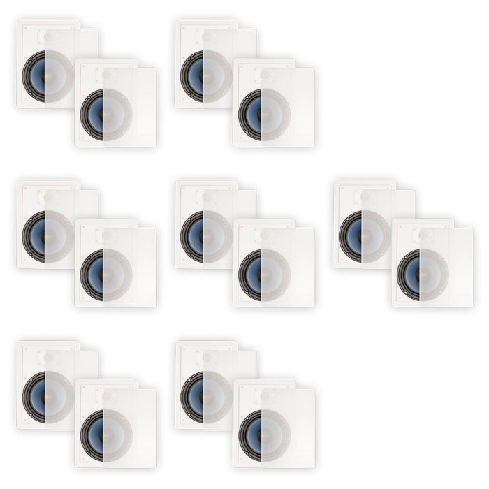 Blue Octave LW82 In Wall 8" Speakers Home Theater Surround Sound 2-Way 7 Pair Pack