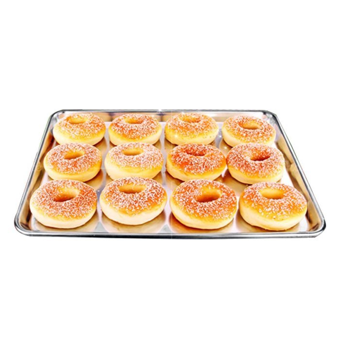 Aluminum Non-stick Baking Cookies Breads Sheet Pan Tray Plate Tool Silver Tone, 18" x 13"
