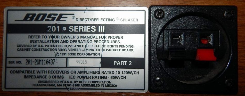 bose 201 series iii speakers N3