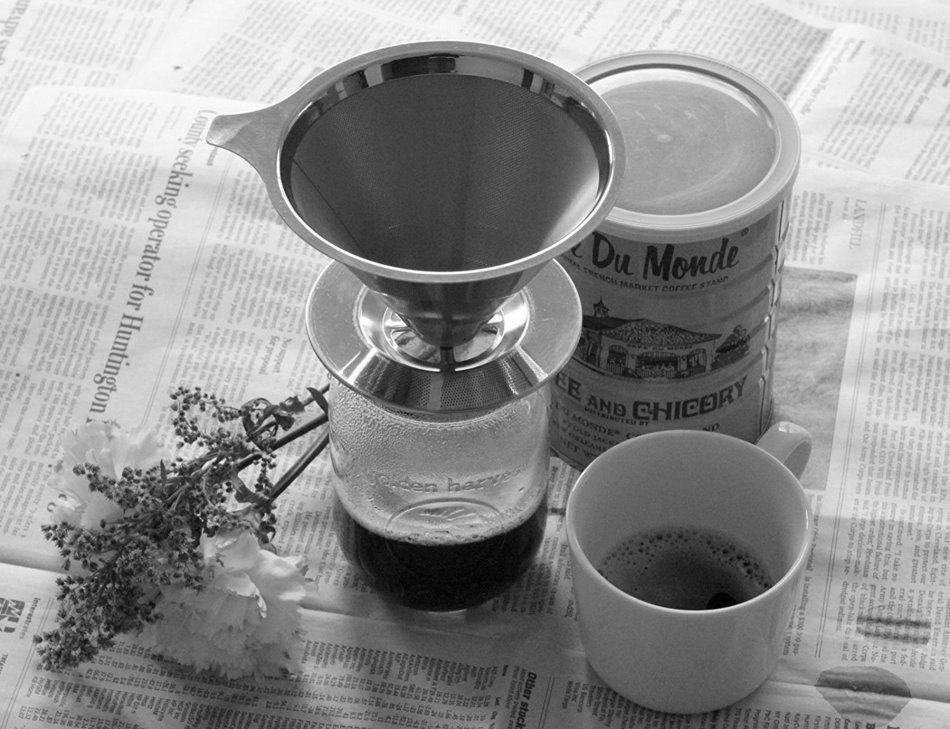 Stainless Steel Pour Over Dripper Reusable Coffee Filter Cone/ Filtro de Acero Inoxidable para Caf&eacute; N3