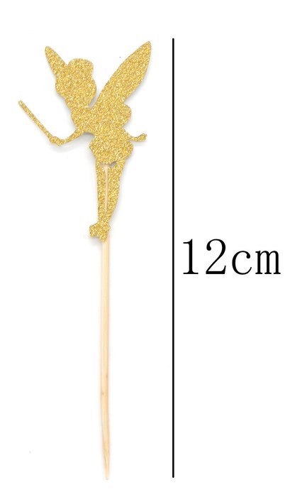 PuTwo 10 Counts Gold Glitter Angle Cupcake Toppers Cake Decorations N2