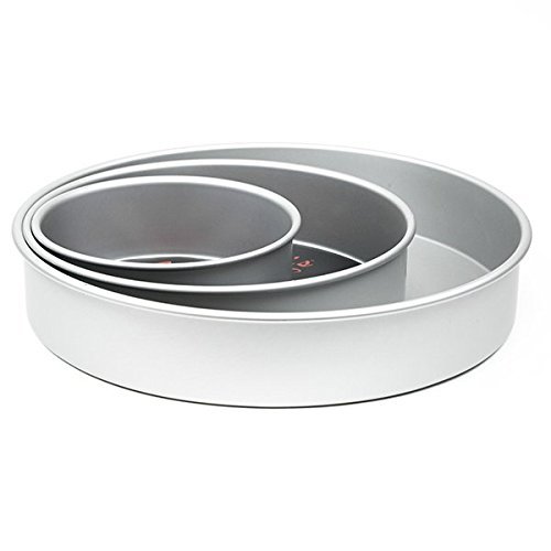 Cake Pan Set of 3, Round 3 Inches (8", 12" 16") by Fat Daddio's N2