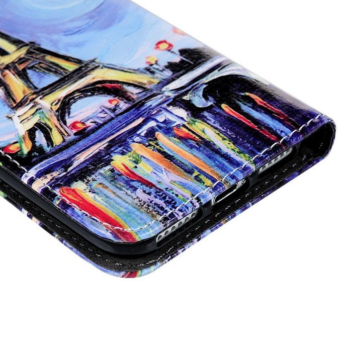 iPhone 7 Case (4.7 inch) - Wallet Folio Flip Premuim PU Leather Case Colorful Print Design with Stand Magnetic... N54