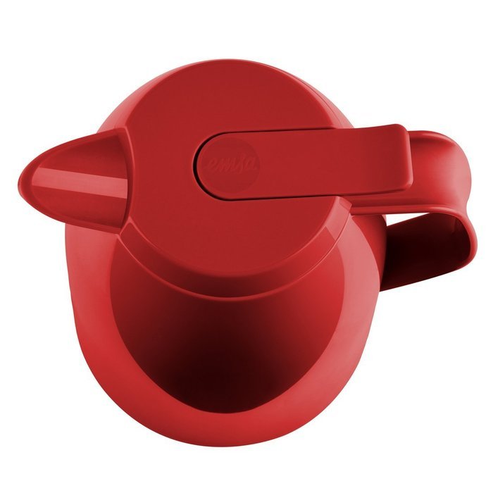 Emsa Mambo High Impact Plastic Thermal Carafe with Glass Liner, 34 oz, Red N5