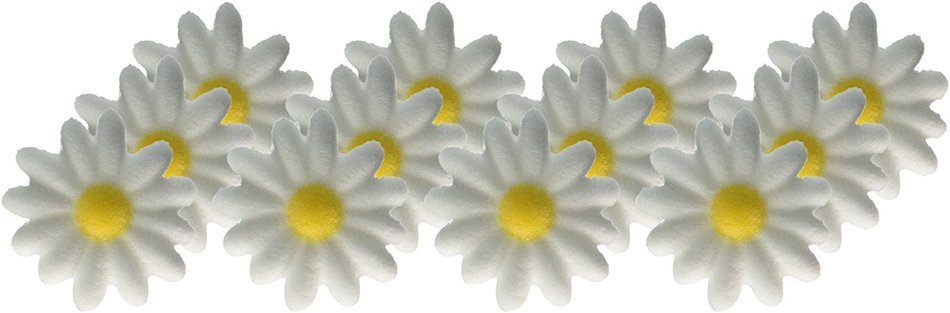 Lucks Dec-Ons Molded Sugar/Cup-Cake Topper, Medium White Daisies, 1.125 Inch, 12 Count