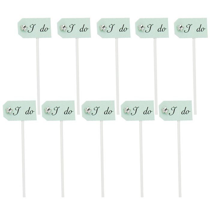 Paper Star I do Cake Topper Cupcake Pick Wedding Party Decor Pack of 10 - Beige N7