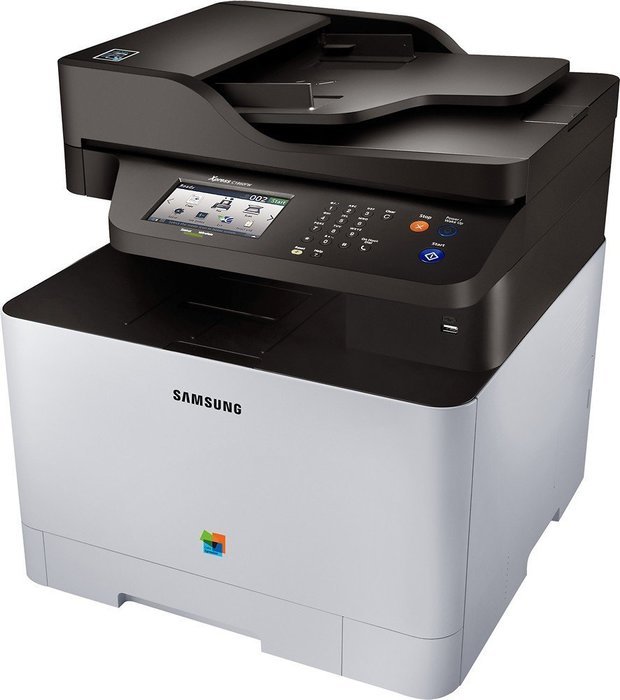Samsung - Xpress C1860FW Wireless Color All-In-One Laser Printer - White/Black