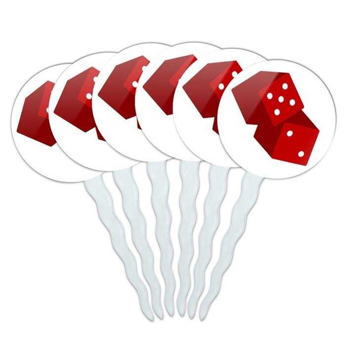 Set of 6 Cupcake Picks Toppers Decoration Gambling Track Cards Poker - Horse Racing Race Jockey N9