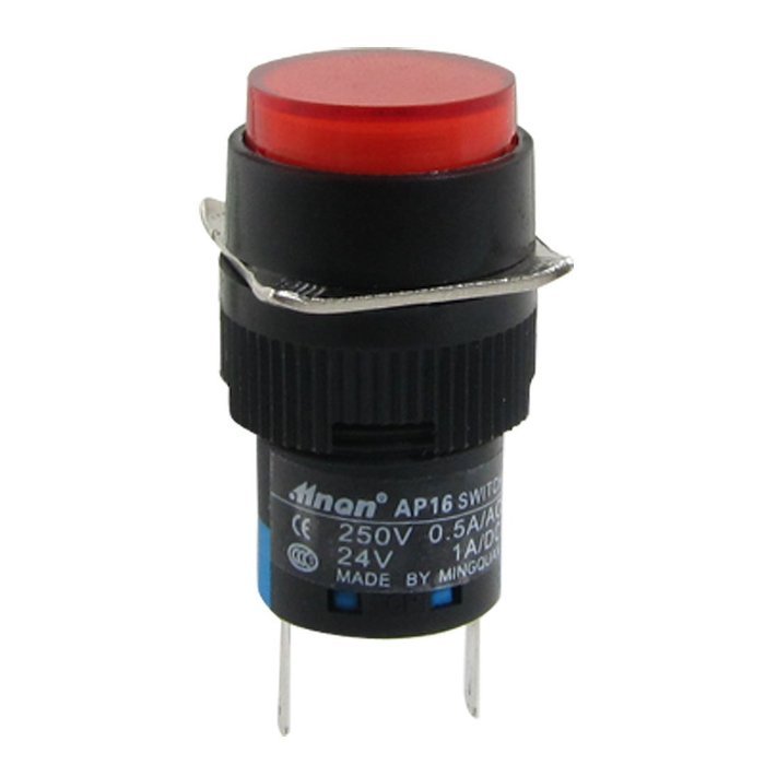 Round Cap 2 Terminal Indicator Signal Pilot Lamp Red Light