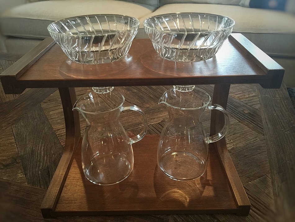 Bamboo Pour Over Coffee Stand for Use with V60 Glass Dripper (Double) N3