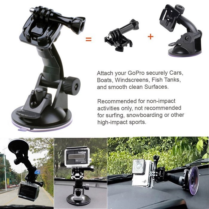 Xiaomi Yi 2/4K Accessories Kit, Kupton Xiaoyi 4K II Waterproof Housing Case+ Head Strap+ Chest Harness+ Car Suction...