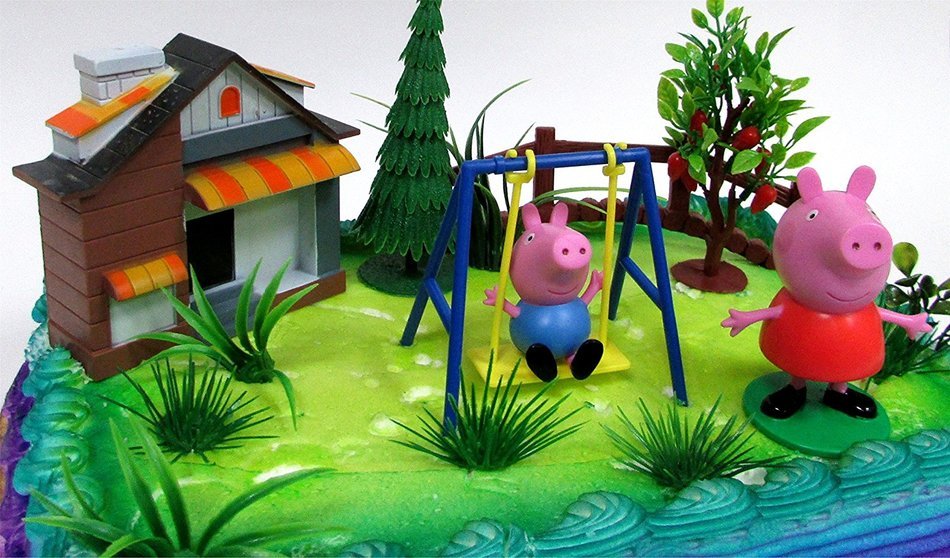 PEPPA PIG 12 Piece Birthday CAKE Topper Set, Featuring Peppa Pig and George Pig, Decorative Themed Accessories...