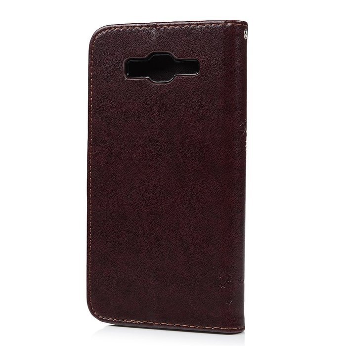 J7 Case,Samsung Galaxy J7 Case (2015 Version) - Wallet Embossed Butterflies Tree Premuim PU Leather Soft TPU Inner... N7