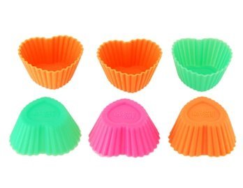 20pcs Heart Shaped Silicone Cake Mould N4