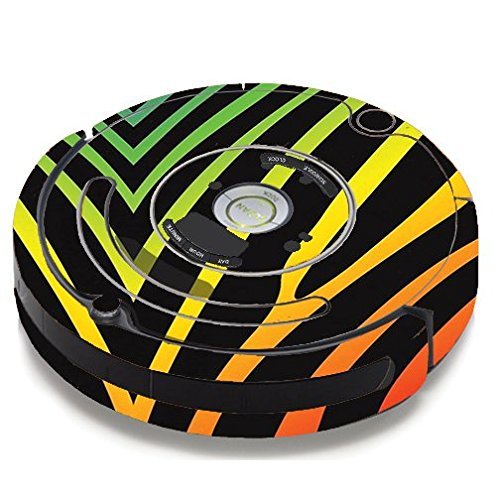 Skin Decal Vinyl Wrap For IRobot Roomba 650 655 Vacuum / Zebra Stripe Rainbow